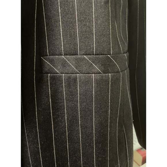 Vintage Gai Mattiolo Charcoal Grey white pinstriped 2-piece dress suit - Picture 12 of 15